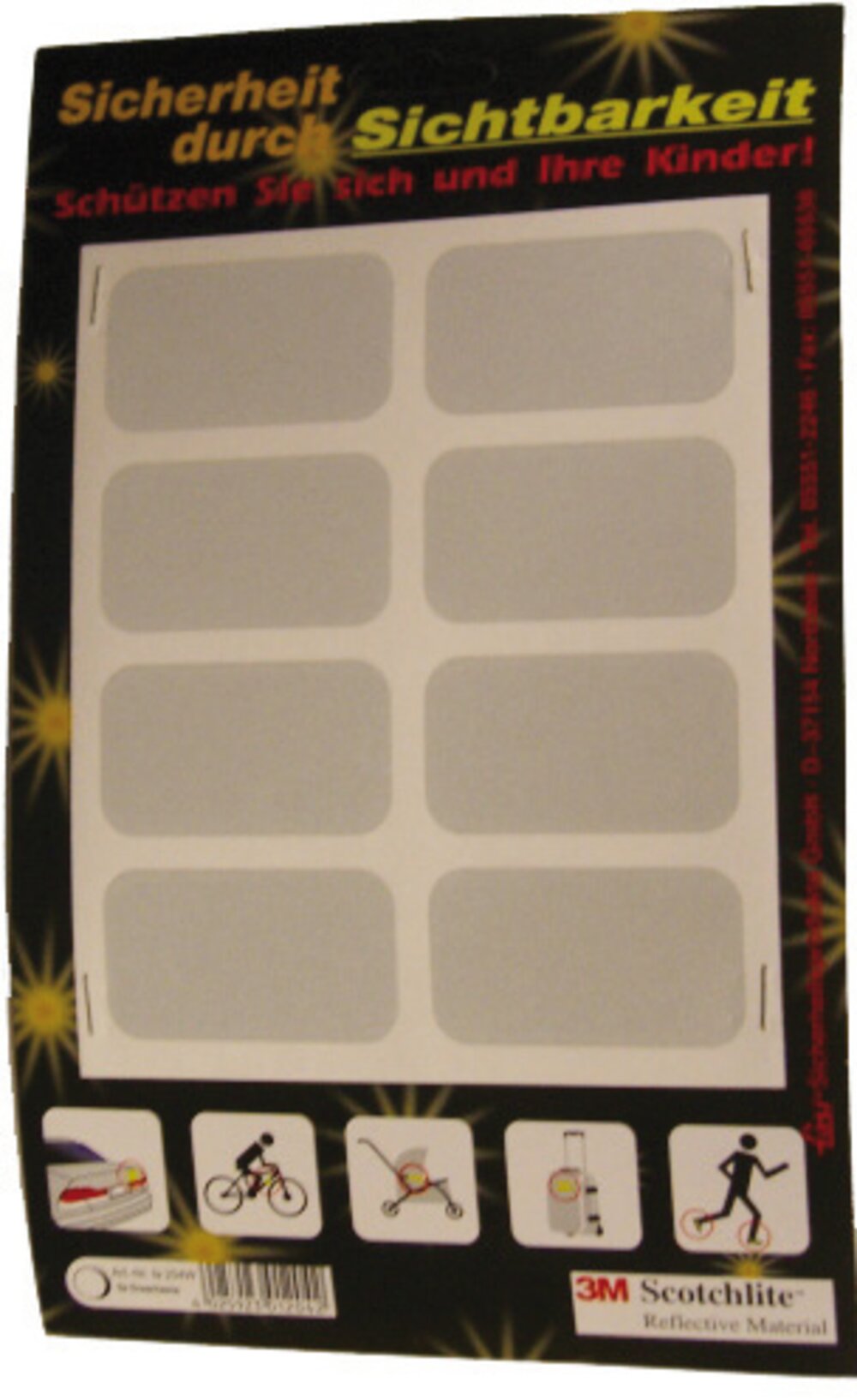 Reflektorfolie selbstklebend 3M Qualität Set à 8 Stk. weiss