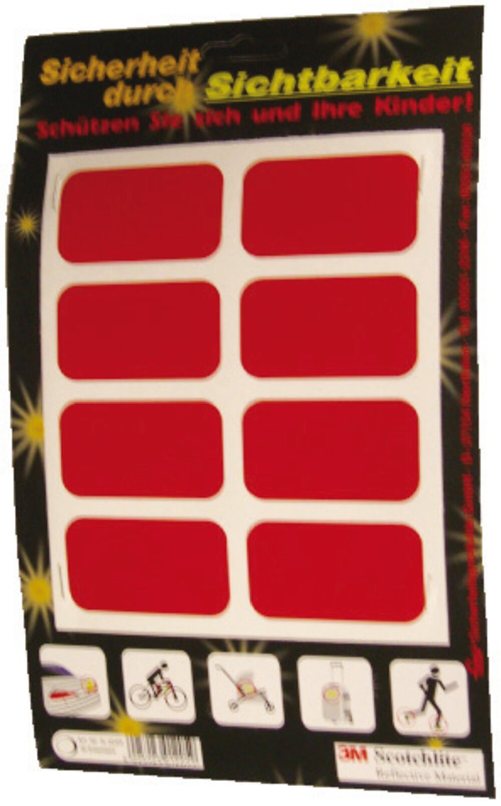 Reflektorfolie selbstklebend 3M Qualität Set à 8 Stk. rot