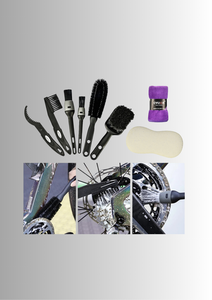 8pcs Bike Cleaning Brush Kit – Mountain & Road Bikes